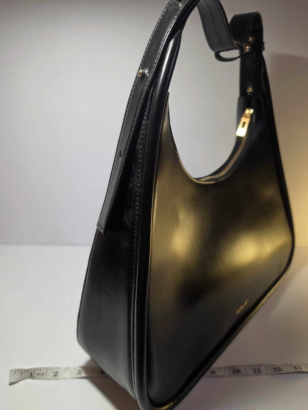 BAGLLET BG135 Black Italian Leather Large Hobo Shoulder Bag - Picture 13 of 16